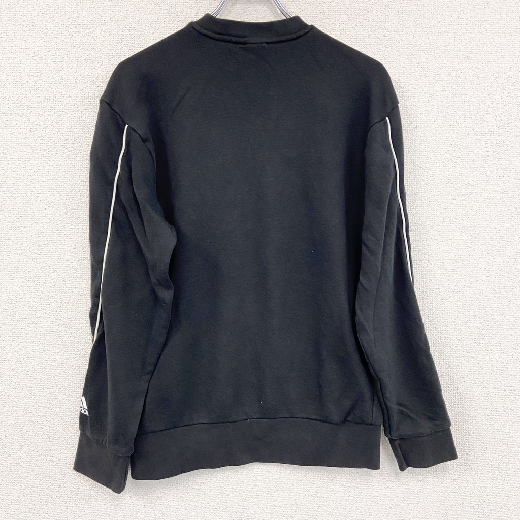 adidas　アディダス　スウェット/トレーナー　パフォーマンスロゴ　デカロゴ　クルーネック　黒　ブラック　Sサイズ　古着