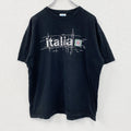 JHK　半袖プリントTシャツ　italia　黒　ブラック　XLサイズ　古着