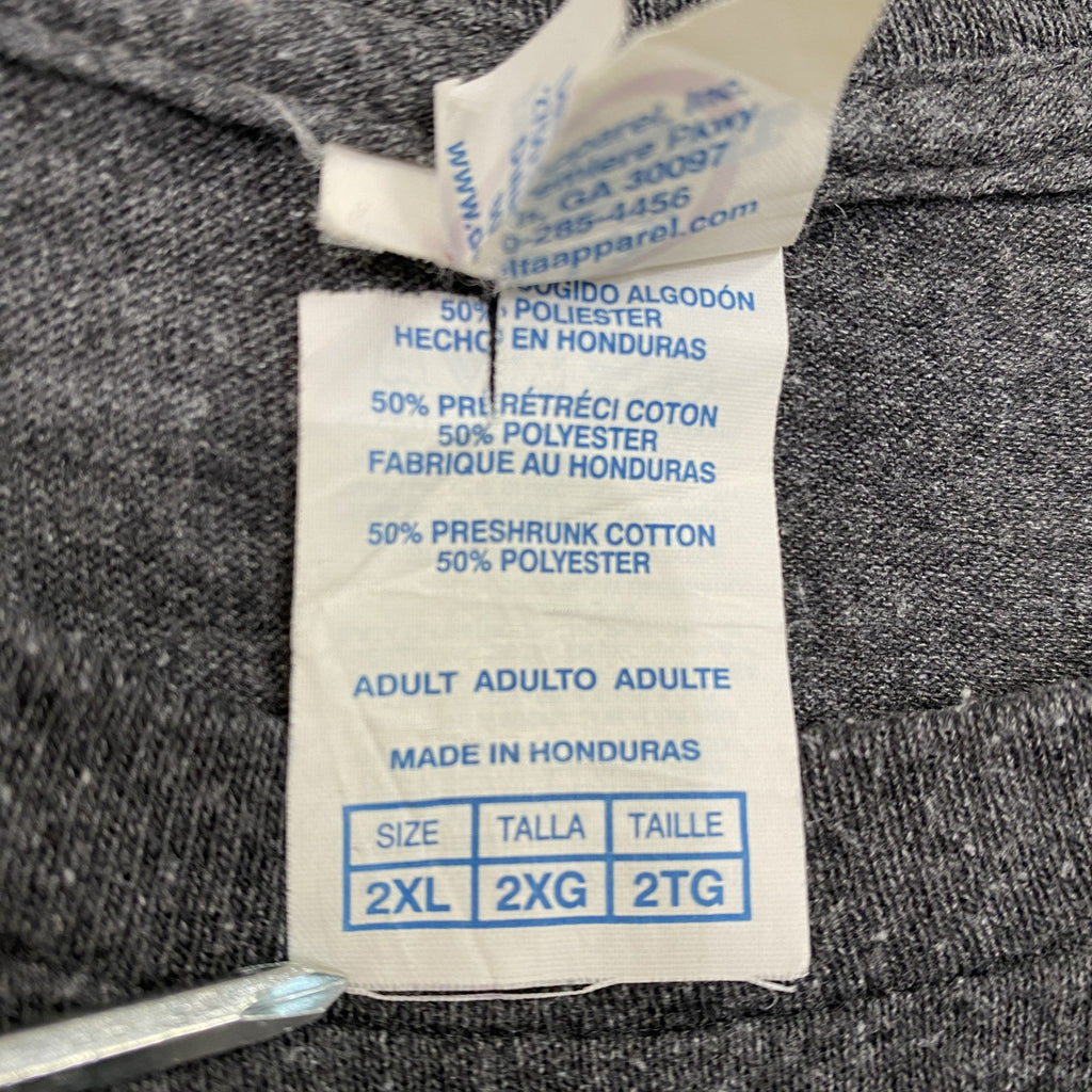 DELTA　デルタ　半袖プリントTシャツ　NEW YORK CITY　星条旗　灰色　ダークグレー　2XLサイズ　古着