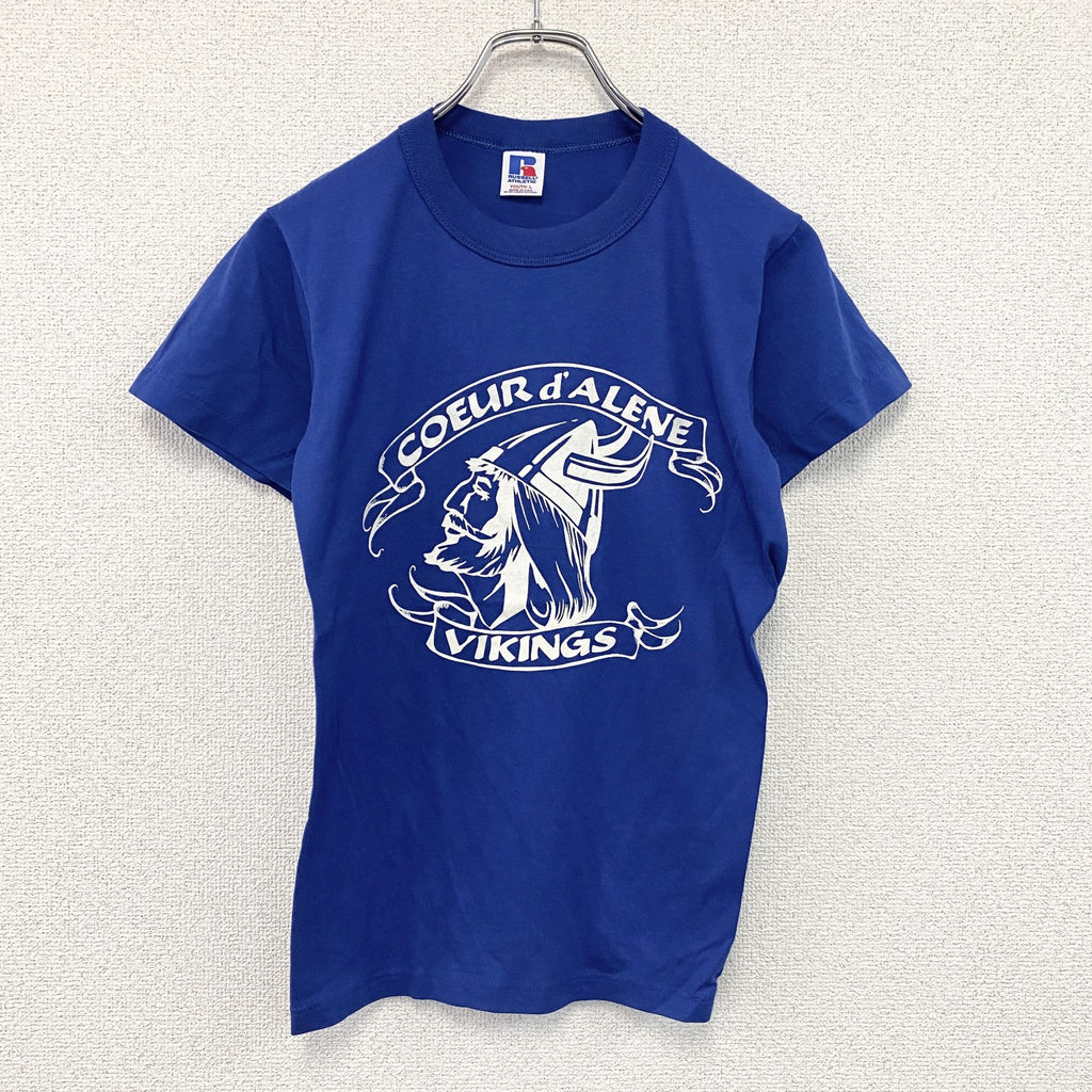 RUSSELL ATHLETIC　ラッセルアスレチック　半袖プリントTシャツ　ヴィンテージ　シングルステッチ　青　ブルー　Lサイズ　古着