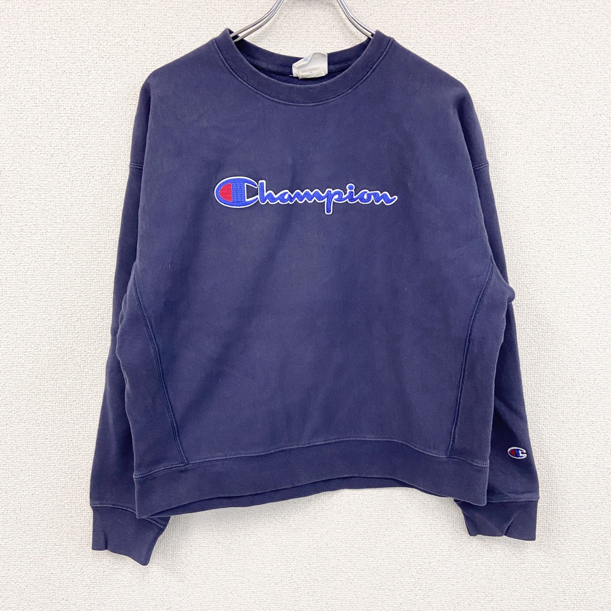Champion　チャンピオン　リバースウィーブ　スウェット/トレーナー　ヘビーウエイト　フェード　現行　紺　ネイビー　XLサイズ　古着
