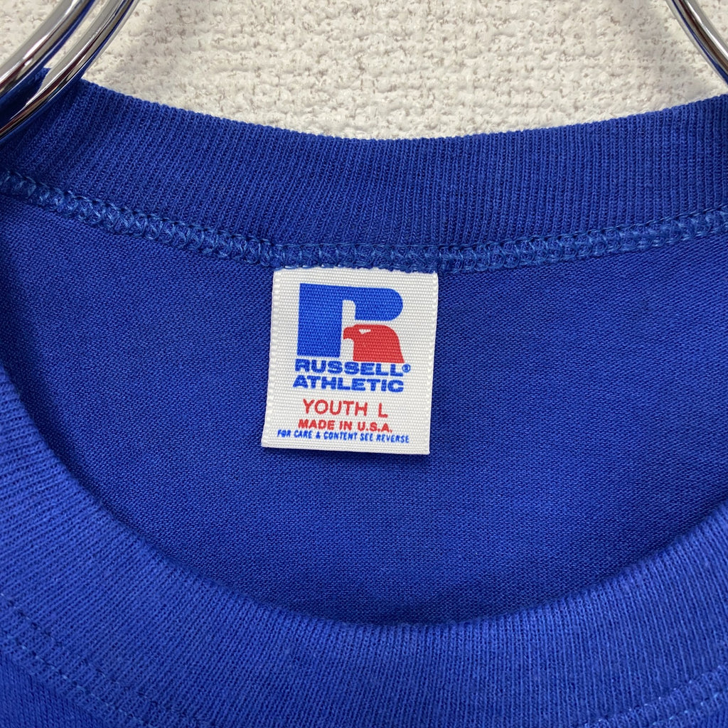 RUSSELL ATHLETIC　ラッセルアスレチック　半袖プリントTシャツ　ヴィンテージ　シングルステッチ　青　ブルー　Lサイズ　古着