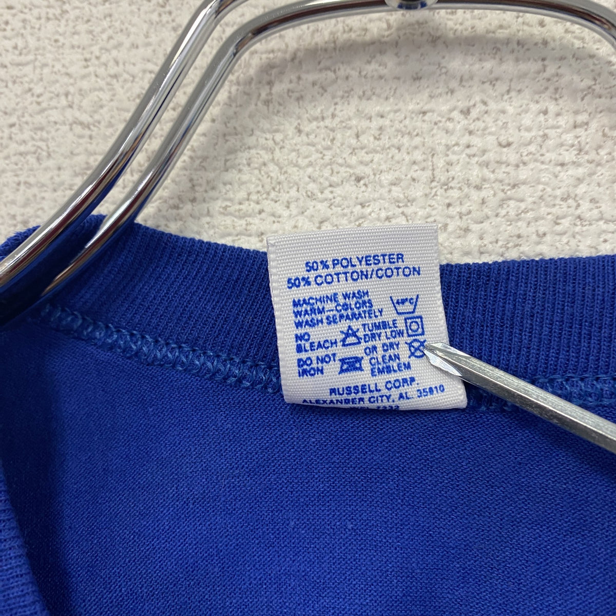 RUSSELL ATHLETIC　ラッセルアスレチック　半袖プリントTシャツ　ヴィンテージ　シングルステッチ　青　ブルー　Lサイズ　古着