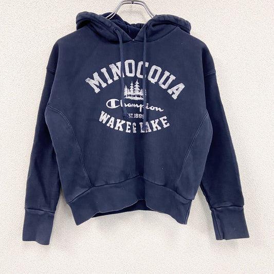 Champion　チャンピオン　リバースウィーブ　スウェットパーカー/フーディー　アーチプリント　紺　ネイビー　Sサイズ