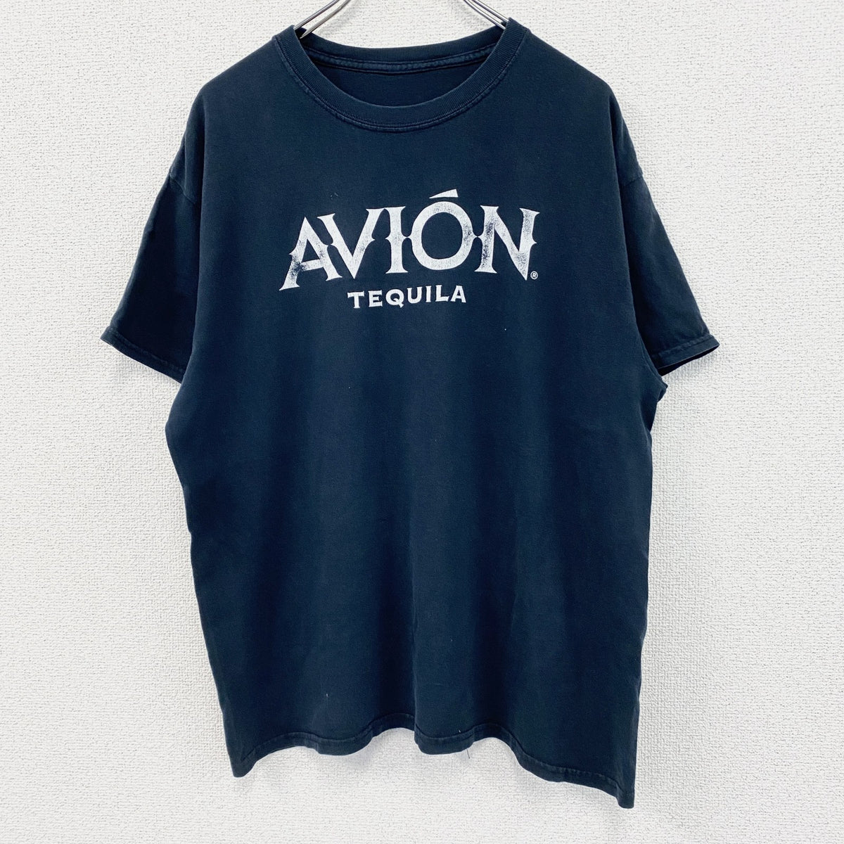 半袖プリントTシャツ　AVION TEQUILA　黒　ブラック　　古着