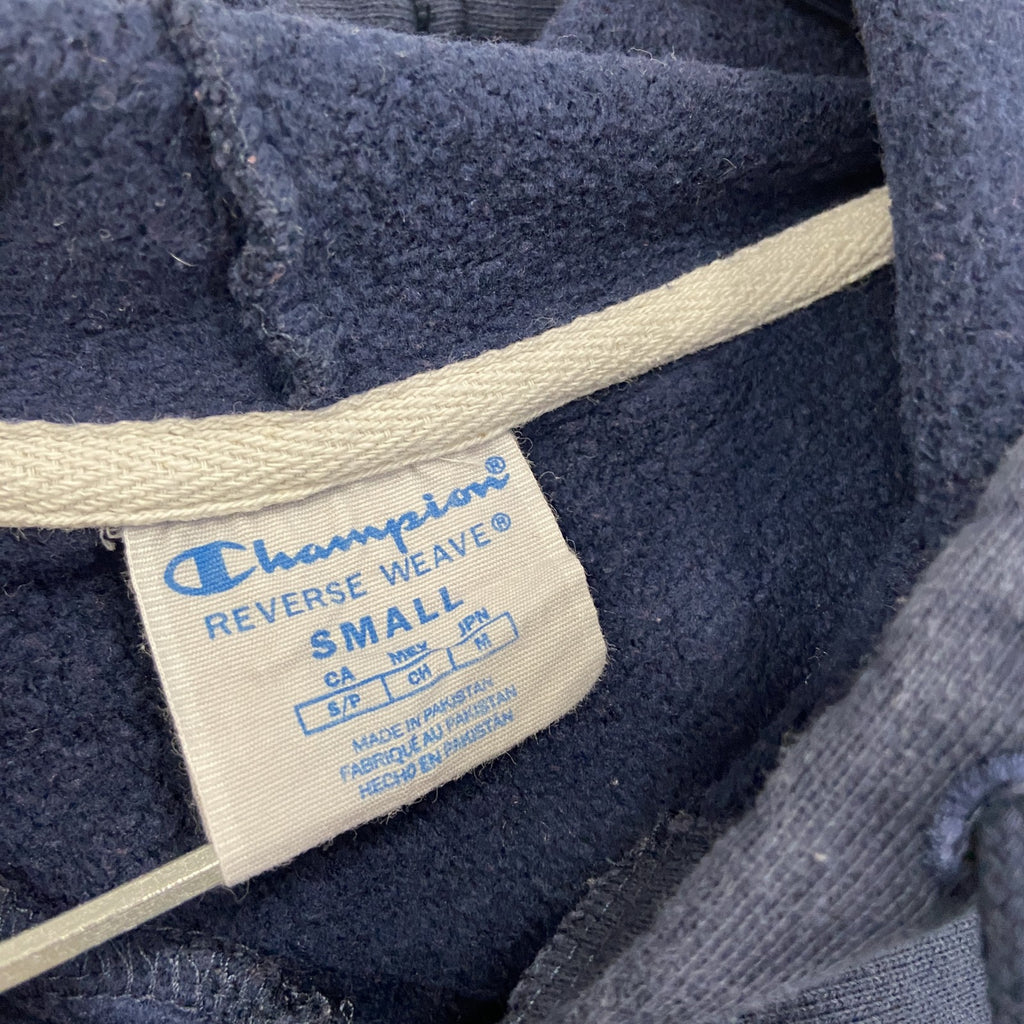 Champion　チャンピオン　リバースウィーブ　スウェットパーカー/フーディー　アーチプリント　紺　ネイビー　Sサイズ　古着
