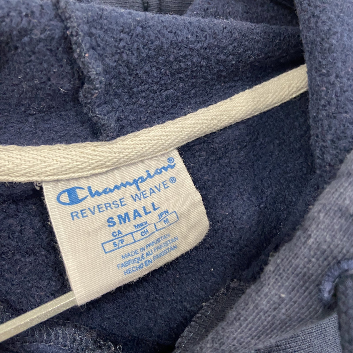 Champion　チャンピオン　リバースウィーブ　スウェットパーカー/フーディー　アーチプリント　紺　ネイビー　Sサイズ　古着