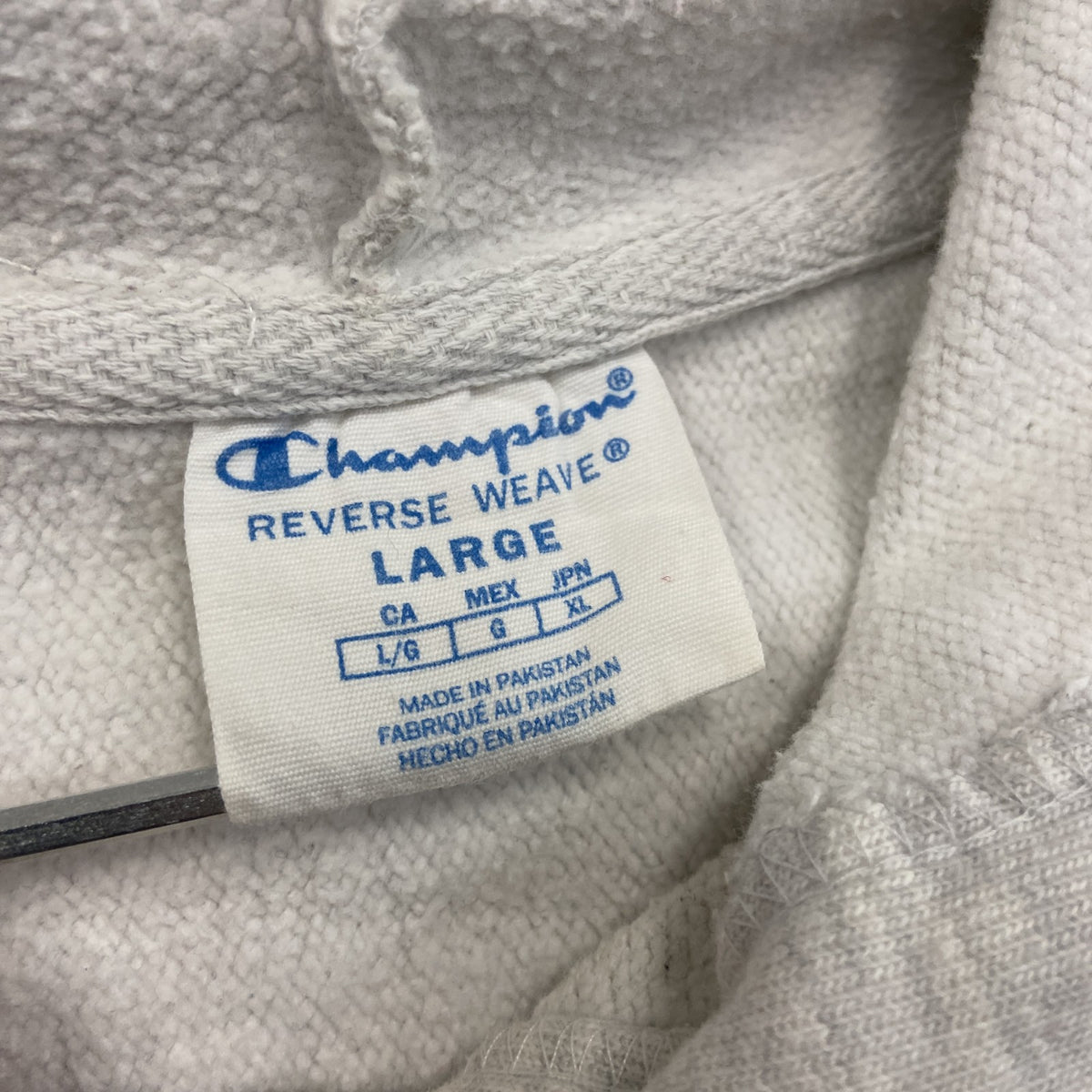Champion　チャンピオン　リバースウィーブ　スウェットパーカー/フーディー　短丈　アーチプリント　現行　霜降りグレー　Lサイズ　古着