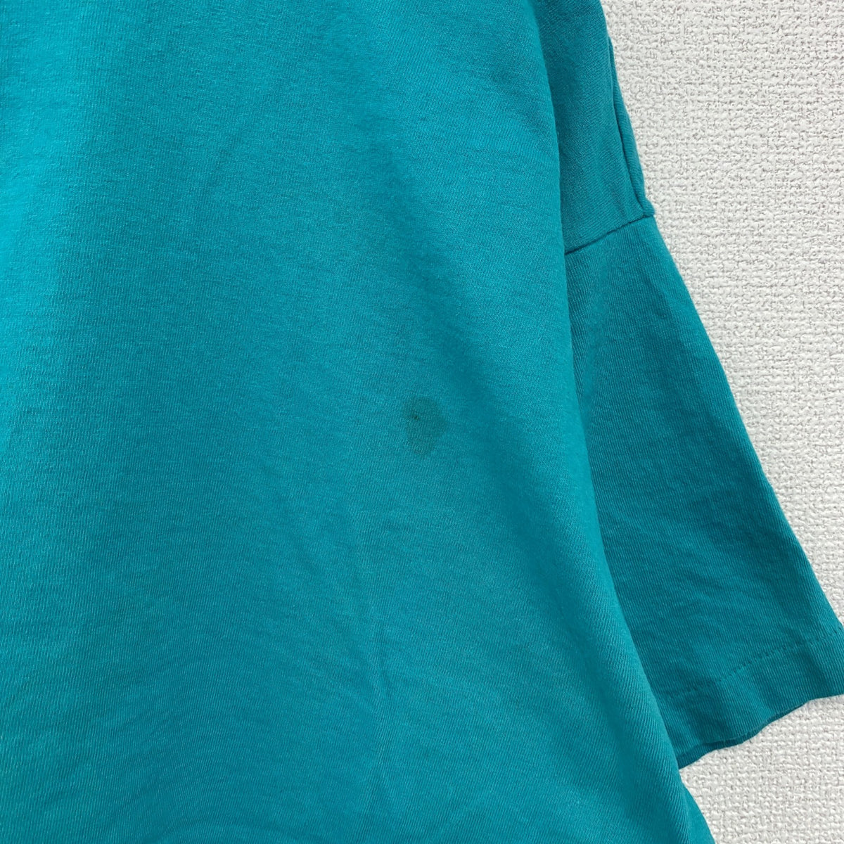 FRUIT OF THE LOOM　フルーツオブザルーム　半袖プリントTシャツ　ヴィンテージ　シングルステッチ　水色　ライトブルー　XLサイズ　古着