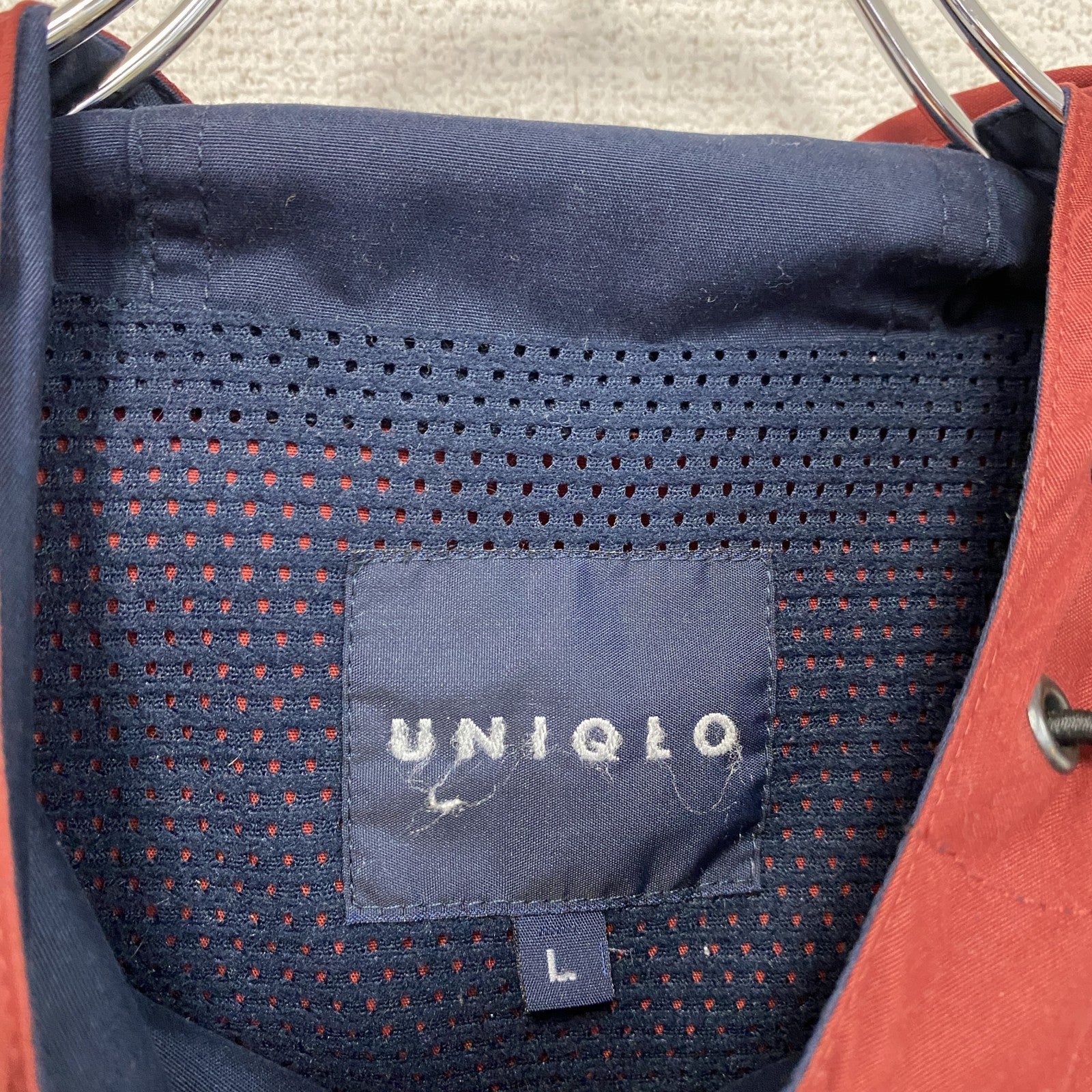 00s　OLD UNIQLO　オールドユニクロ　マウンテンパーカー　3つポケット　ヴィンテージ　赤　レッド　Lサイズ　古着