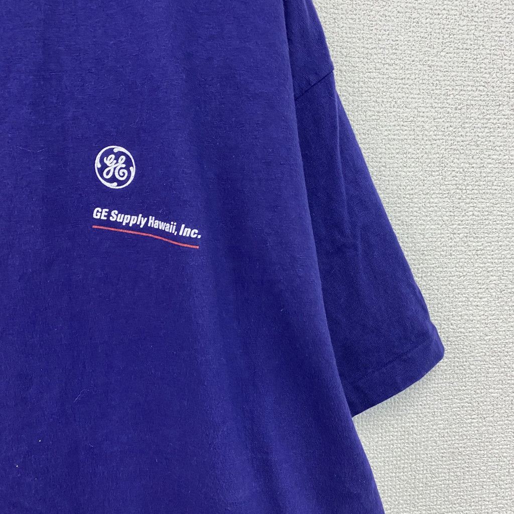 Hanes　ヘインズ　半袖プリントTシャツ　ヴィンテージ　シングルステッチ　紫　パープル　XLサイズ カットソー メンズ コットン 古着