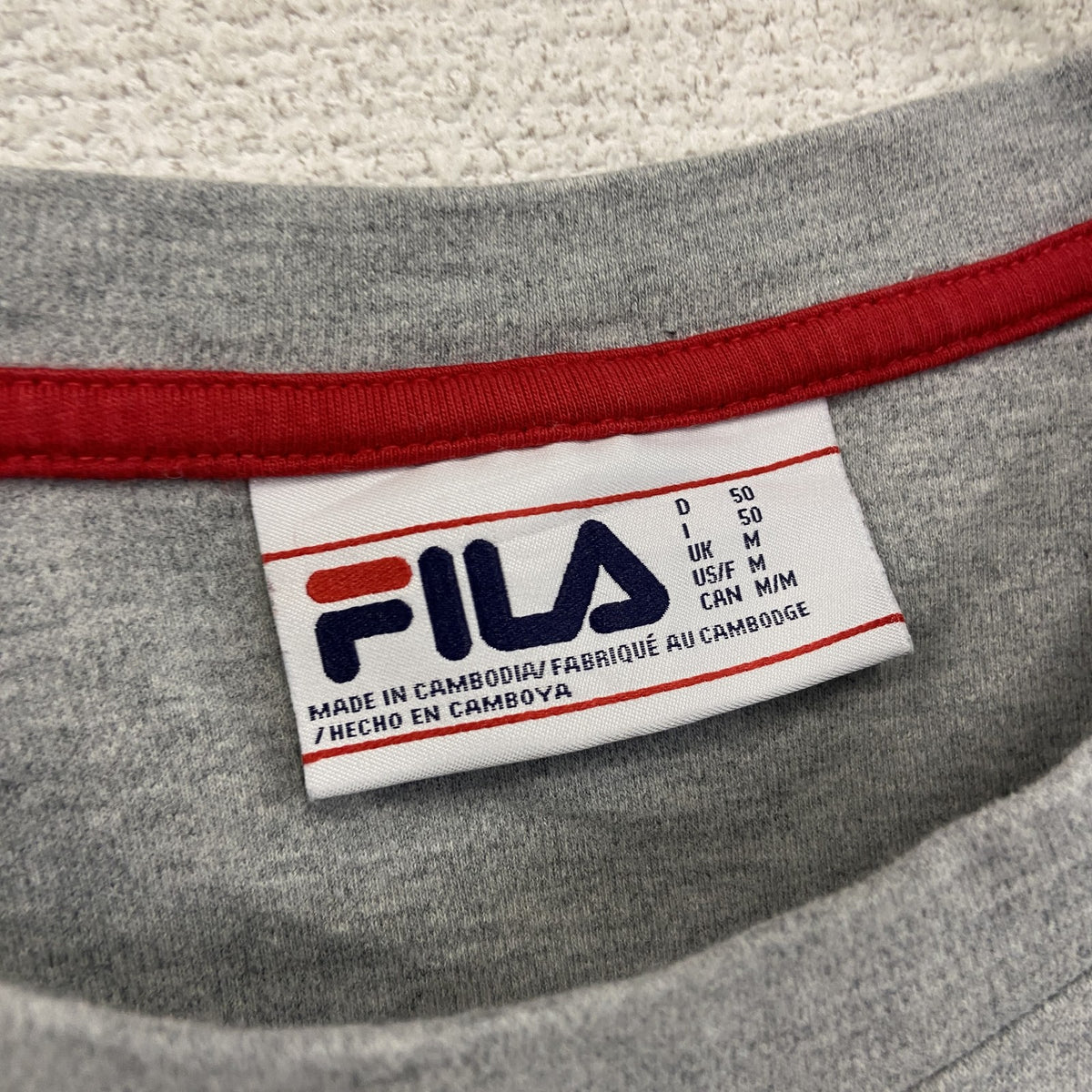 FILA　フィラ　スウェット/トレーナー　灰色　グレー　Mサイズ スウェットトップス ユニセックス コットン 古着