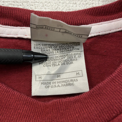 00s　NIKE　ナイキ　半袖プリントTシャツ　ヴィンテージ　スウッシュ　刺繍ロゴ　赤　レッド　Mサイズ