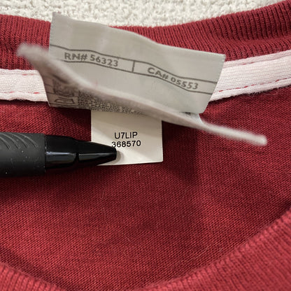 00s　NIKE　ナイキ　半袖プリントTシャツ　ヴィンテージ　スウッシュ　刺繍ロゴ　赤　レッド　Mサイズ