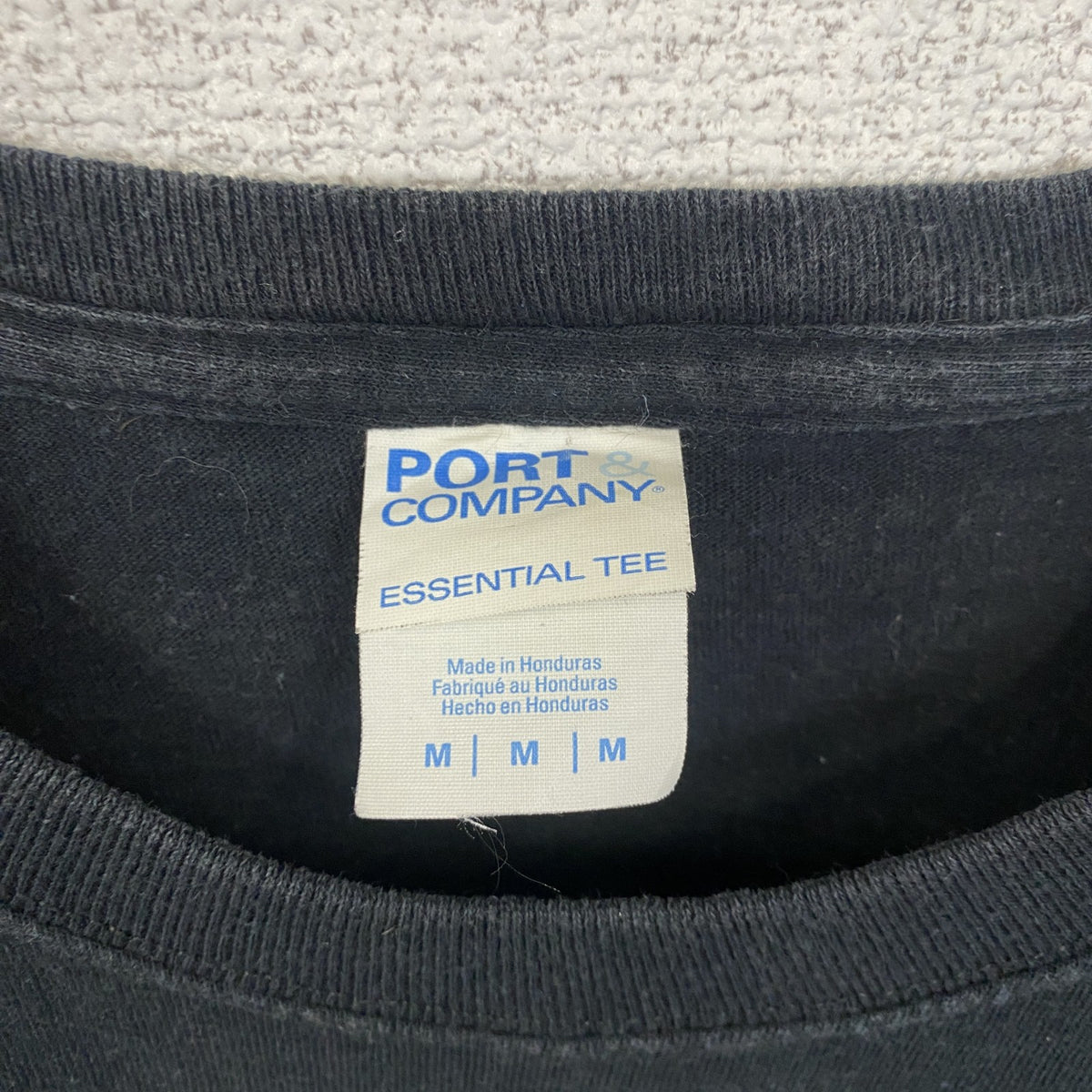 PORT&COMPANY　半袖フロントプリントTシャツ　THORNAPPLE KELLOGG　黒　ブラック　Mサイズ　古着