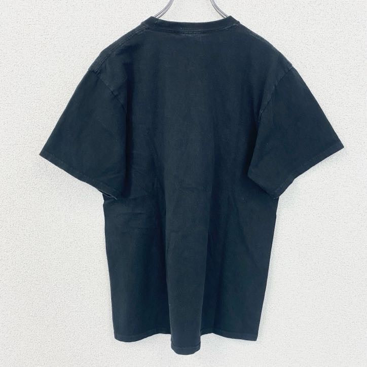 PORT&COMPANY　半袖フロントプリントTシャツ　THORNAPPLE KELLOGG　黒　ブラック　Mサイズ　古着
