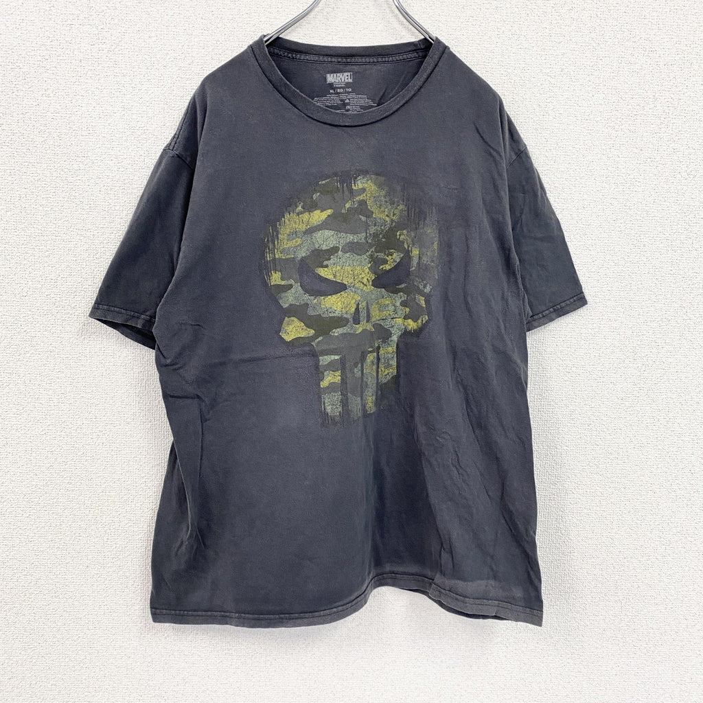 MARVEL　マーベル　半袖プリントTシャツ　フェード　黒　ブラック　XLサイズ　古着