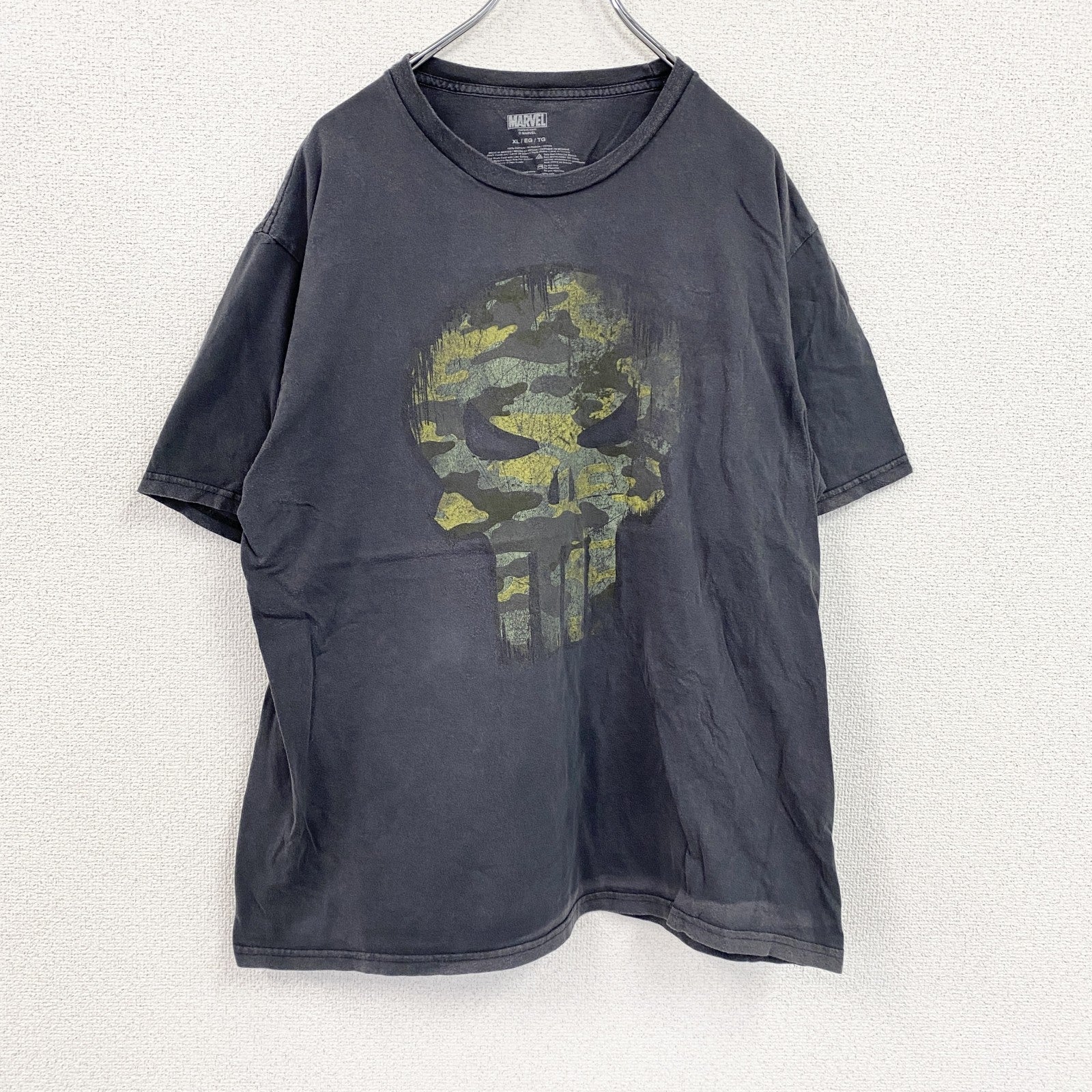MARVEL　マーベル　半袖プリントTシャツ　フェード　黒　ブラック　XLサイズ　古着