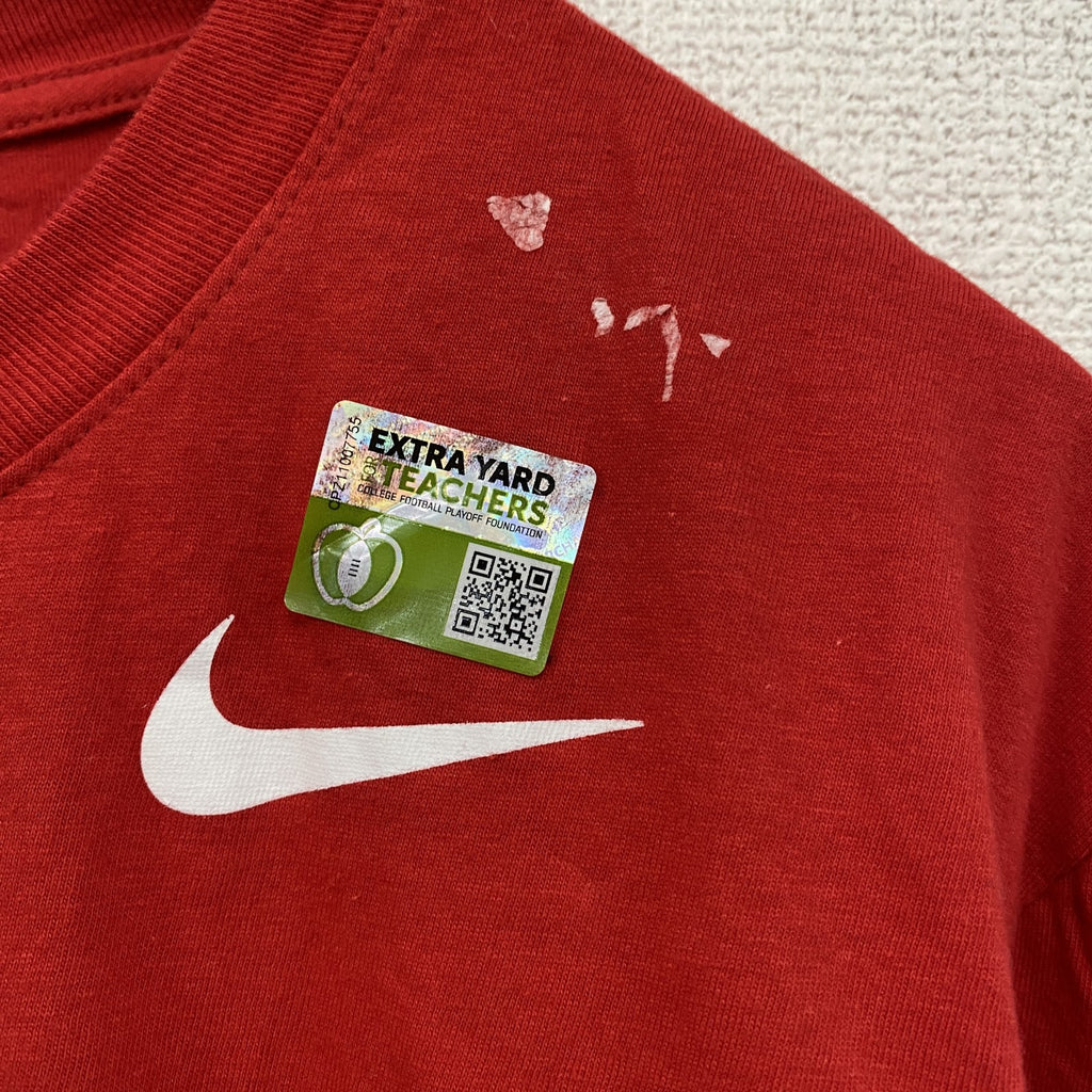 NIKE　ナイキ　長袖プリントTシャツ　スウッシュ　赤　レッド　Lサイズ　古着