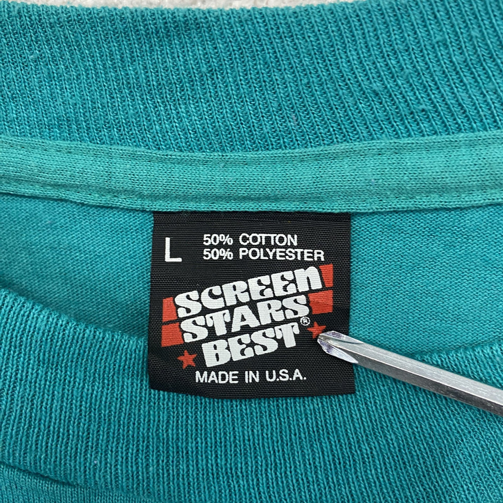 SCREEN STARS　スクリーンスターズ　半袖プリントTシャツ　ヴィンテージ　シングルステッチ　緑　グリーン　Lサイズ　古着