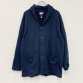 LANDS'END　ランズエンド　ショールカラースウェットカーディガン　紺　ネイビー　2XLサイズ　古着