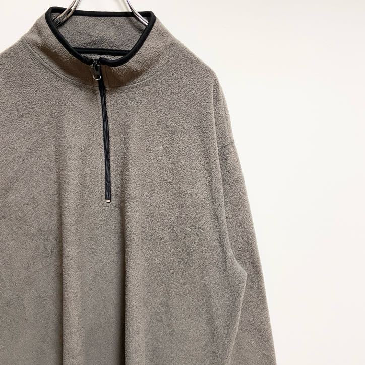 OLD NAVY　オールドネイビー　ハーフジップフリースジャケット　ビッグシルエット　グレー　灰色　2XLサイズ　古着
