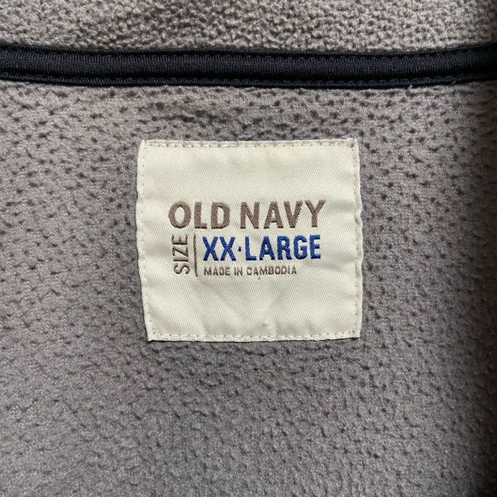 古着 used　OLDNAVY　オールドネイビー　長袖ハーフジップフリースジャケット　グレー　ビッグシルエット　2XLサイズ