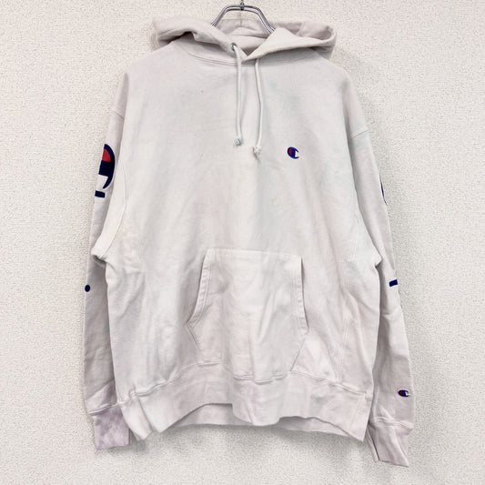 Champion　チャンピオン　リバースウィーブ　スウェットパーカー/フーディー　デカロゴ　白　ホワイト　XLサイズ