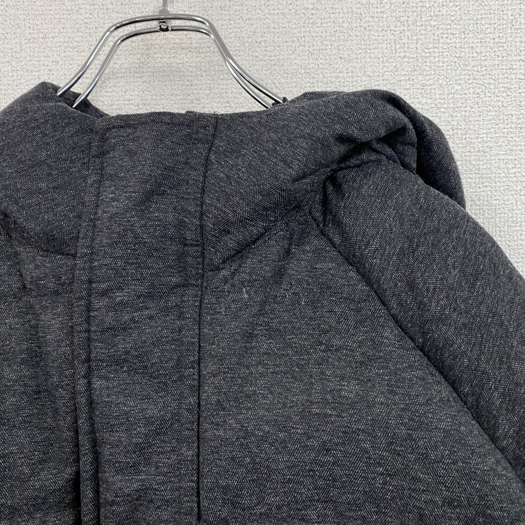 GAP　ギャップ　フーデットダウンジャケット　ダウン80％　比翼仕立て　ダークグレー　Mサイズ　古着