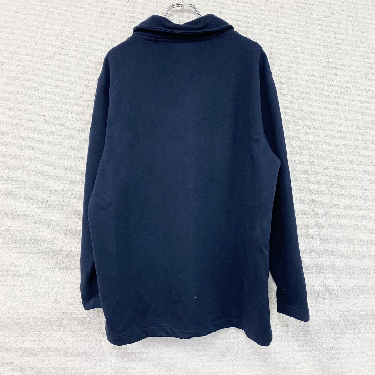 LANDS'END　ランズエンド　ショールカラースウェットカーディガン　紺　ネイビー　2XLサイズ　古着