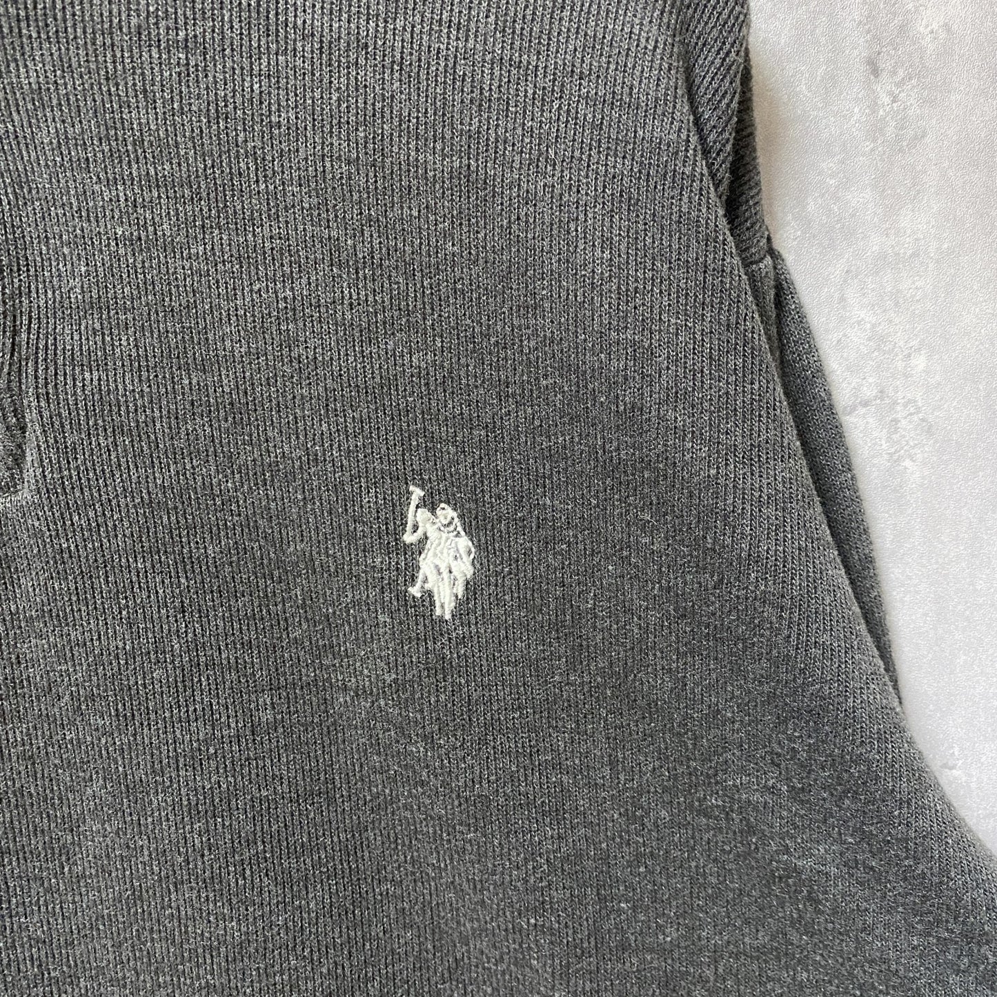 古着 used　U.S.POLO ASSN　ユーエスポロアッスン　長袖ハーフジップスウェット　トレーナー　ロゴ刺繍　XLサイズ