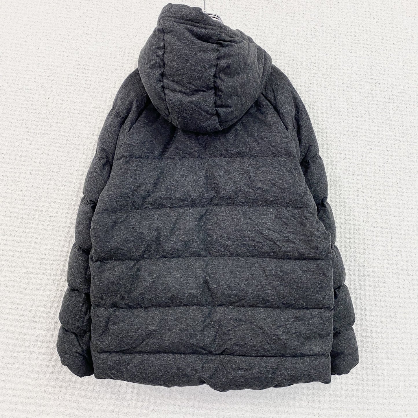 GAP　ギャップ　フーデットダウンジャケット　ダウン80％　比翼仕立て　ダークグレー　Mサイズ