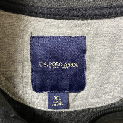 古着 used　U.S.POLO ASSN　ユーエスポロアッスン　長袖ハーフジップスウェット　トレーナー　ロゴ刺繍　XLサイズ