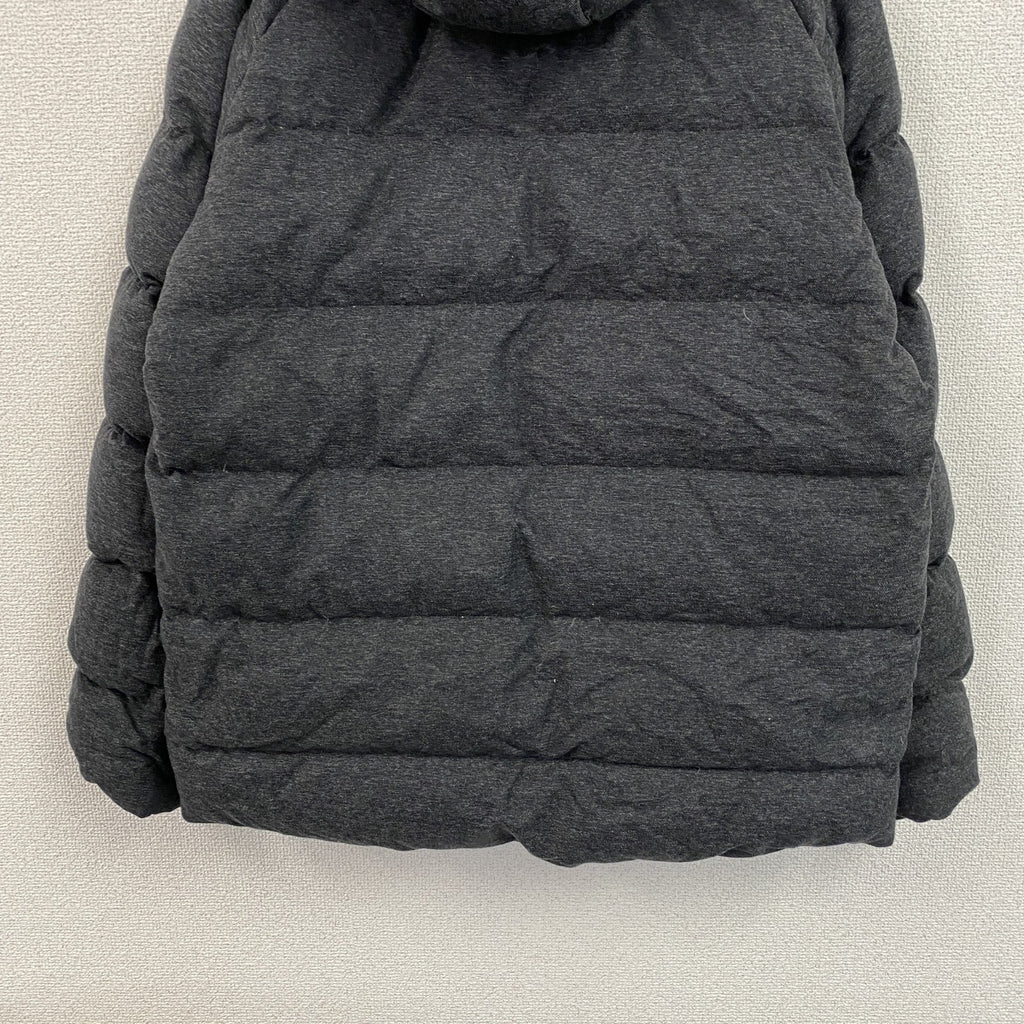 GAP　ギャップ　フーデットダウンジャケット　ダウン80％　比翼仕立て　ダークグレー　Mサイズ　古着