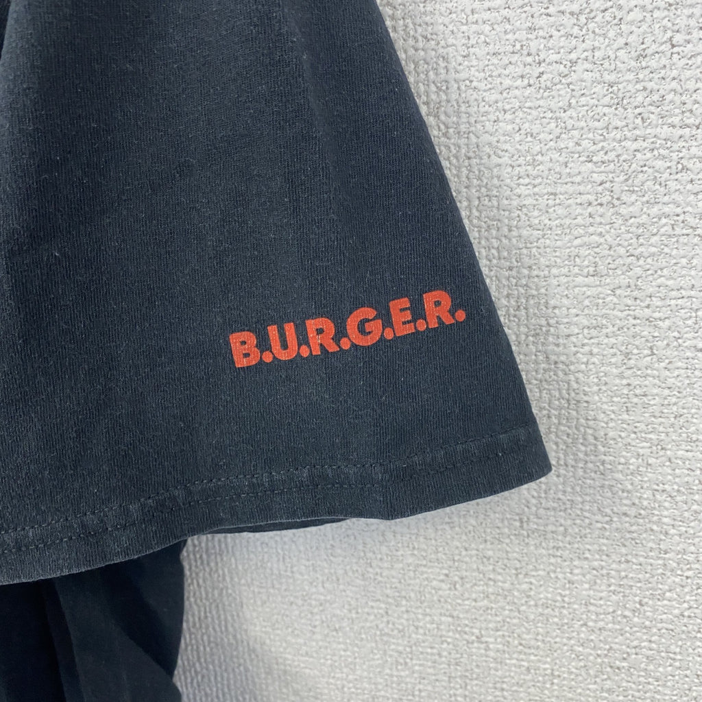 PORT&COMPANY　半袖デザインプリントTシャツ　ハンバーガー　Red Robin　黒　ブラック　Lサイズ　古着
