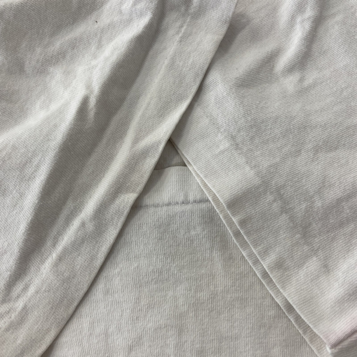 　ヴィンテージ　古着 used　半袖プリントTシャツ　ホワイト　白　カジュアルデザイン　クルーネック　シングルステッチ　90s　レトロ　Lサイズ