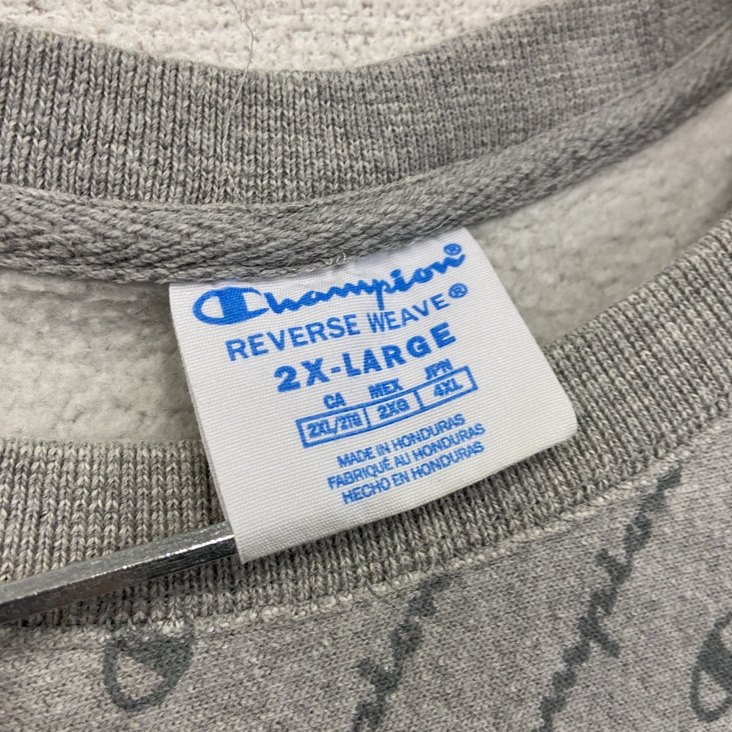 Champion　チャンピオン　リバースウィーブ　スウェット/トレーナー　スクリプトロゴ　灰色　グレー　2XLサイズ