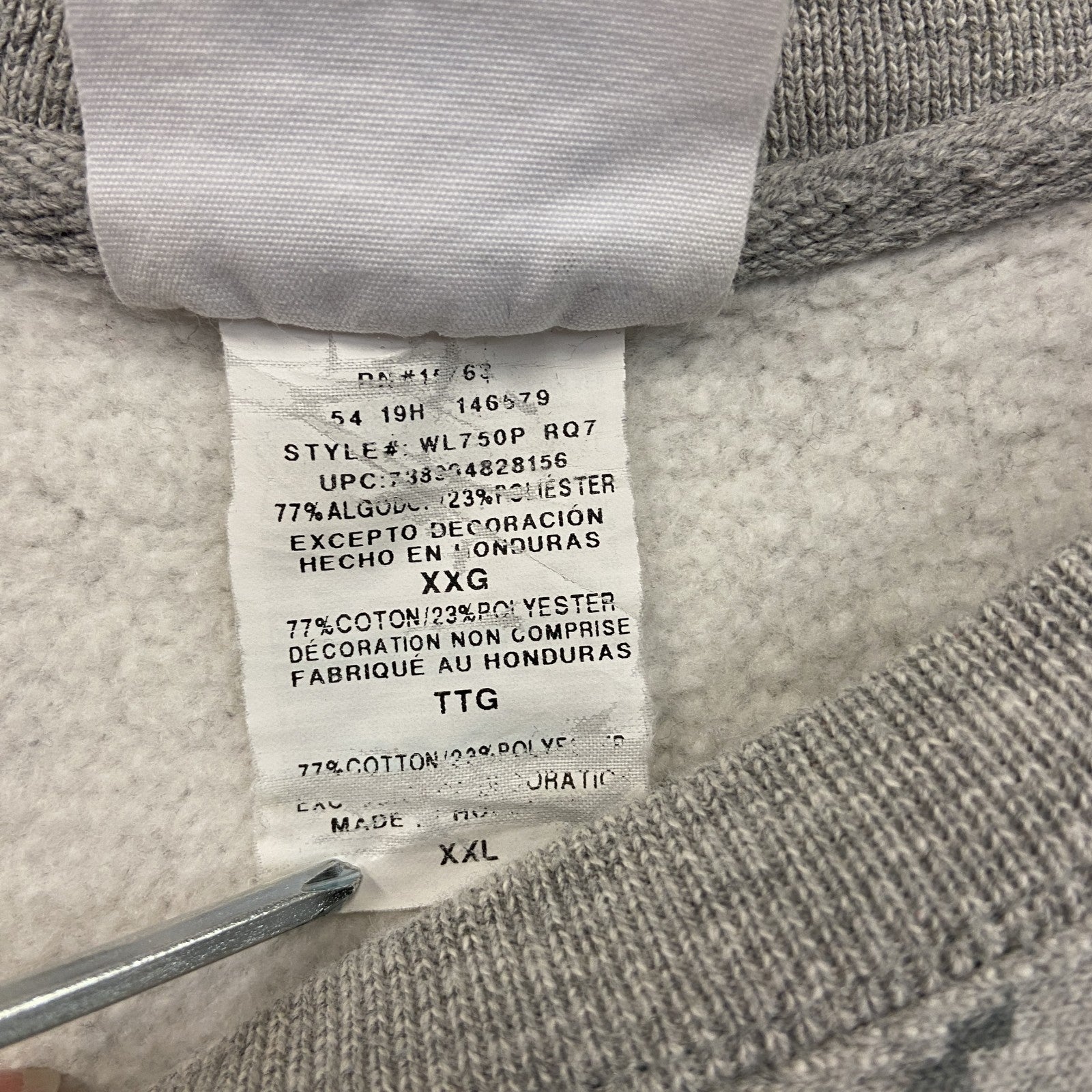 Champion　チャンピオン　リバースウィーブ　スウェット/トレーナー　スクリプトロゴ　灰色　グレー　2XLサイズ　古着