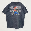 SUPER MARIO　スーパーマリオ　半袖プリントTシャツ　灰色　グレー　Mサイズ　古着