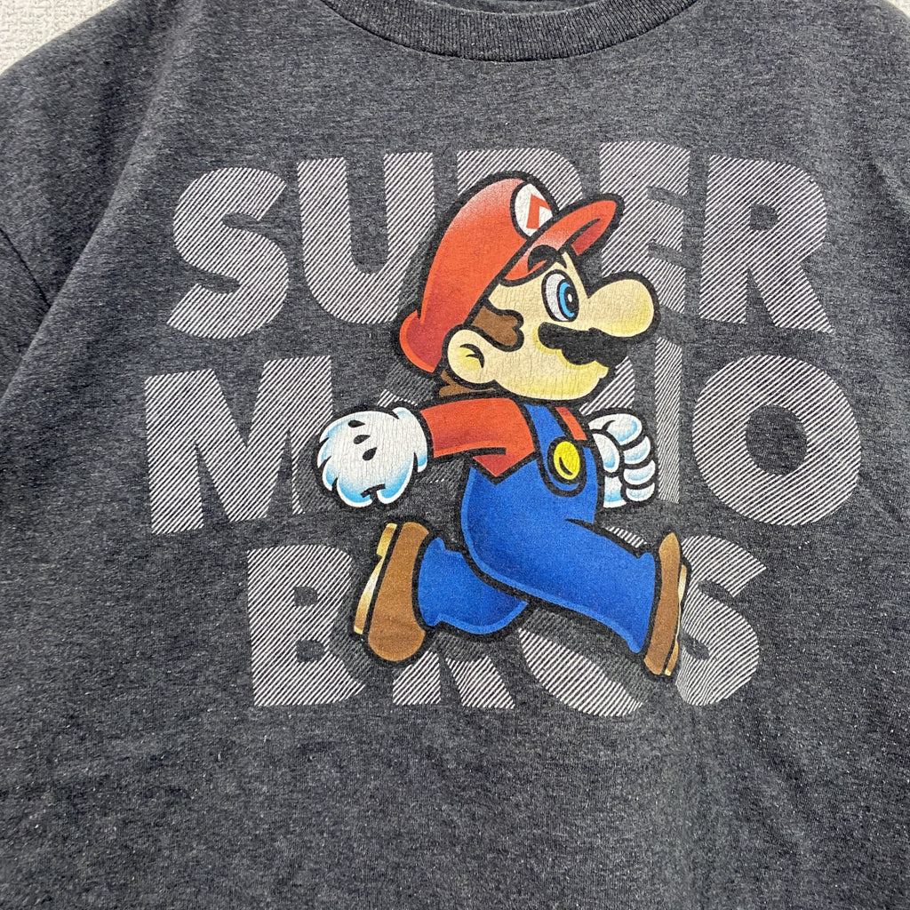 SUPER MARIO　スーパーマリオ　半袖プリントTシャツ　灰色　グレー　Mサイズ　古着