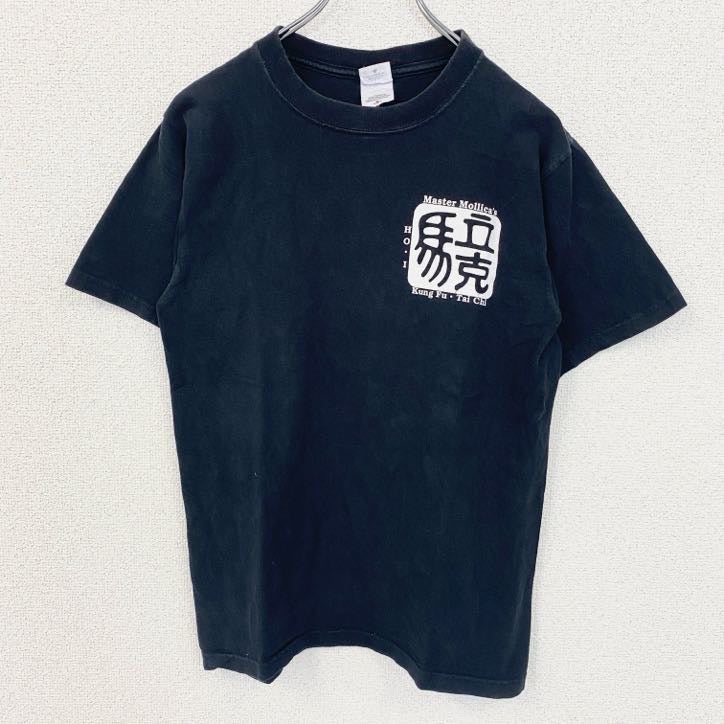 00s　anvil　アンヴィル　半袖プリントTシャツ　漢字プリント　ワンポイント　英字プリント　ヴィンテージ　黒　ブラック　Sサイズ　古着
