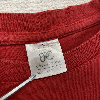 B&C　半袖プリントTシャツ　サッカー　赤　レッド　Mサイズ