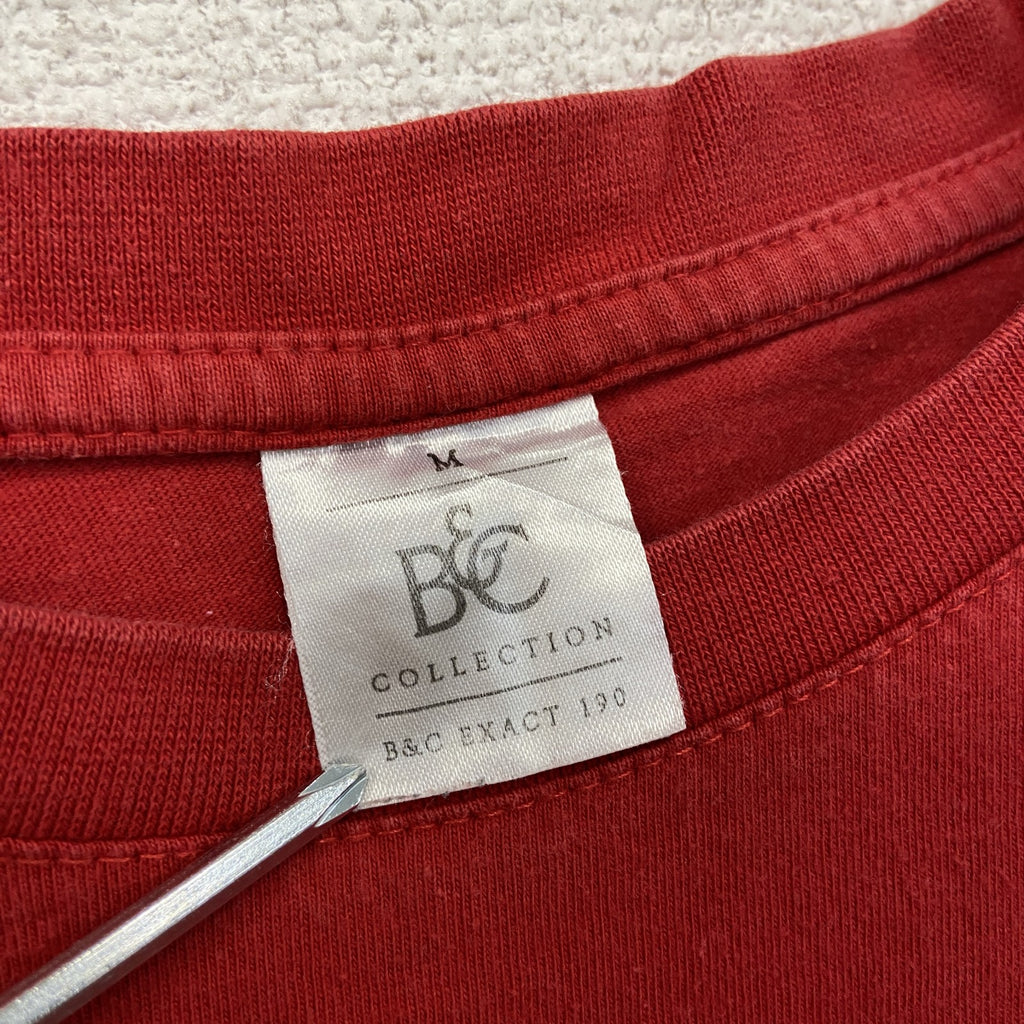 B&C　半袖プリントTシャツ　サッカー　赤　レッド　Mサイズ　古着