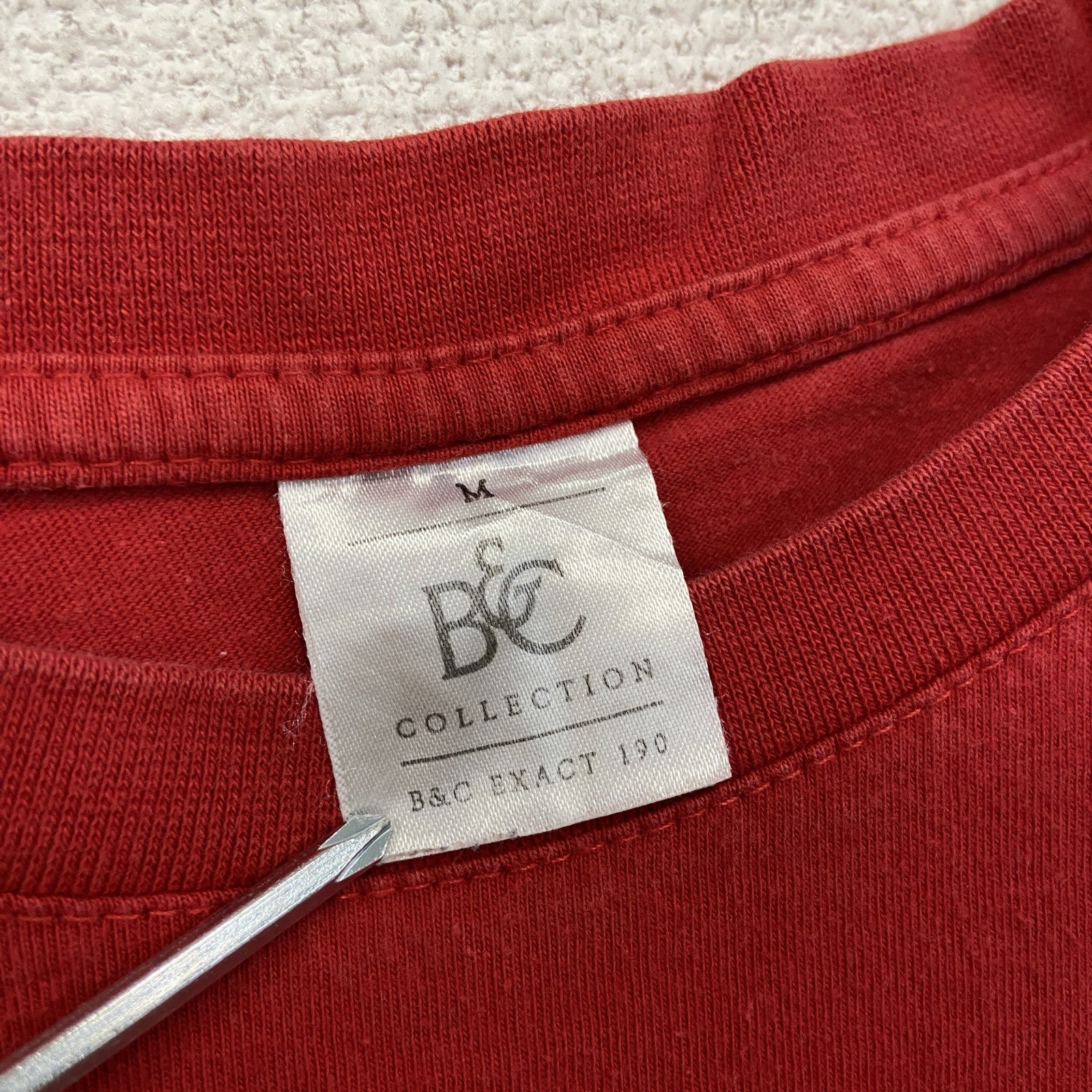 B&C　半袖プリントTシャツ　サッカー　赤　レッド　Mサイズ　古着