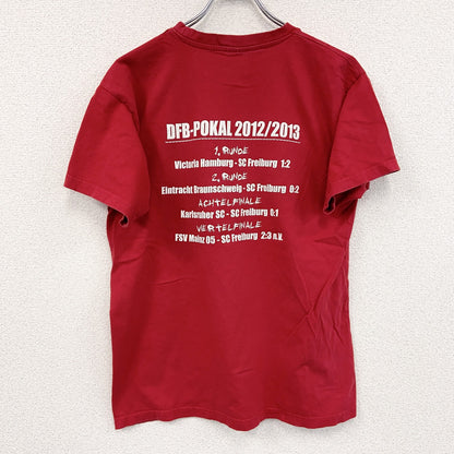 B&C　半袖プリントTシャツ　サッカー　赤　レッド　Mサイズ