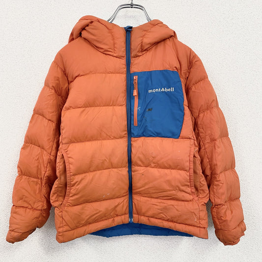mont-bell　モンベル　コロラドパーカ　リバーシブル　ダウン90％　オレンジ　ブルー　140サイズ
