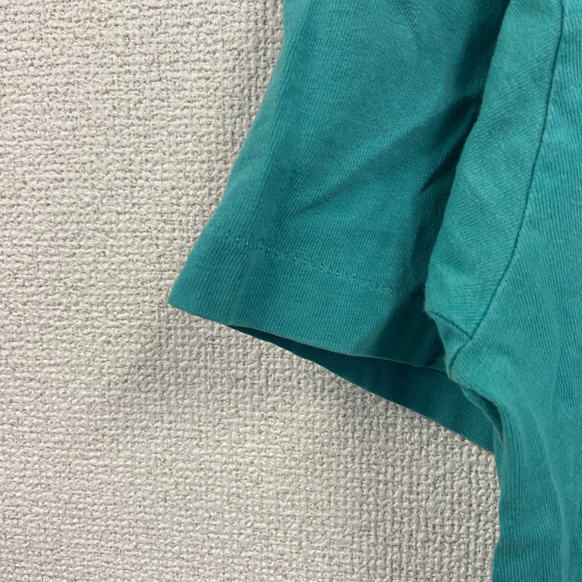 90s　FRUIT OF THE LOOM　フルーツオブザルーム　半袖プリントTシャツ　ピクトグラム　企業　エメラルドグリーン　XLサイズ カットソー メンズ コットン 古着