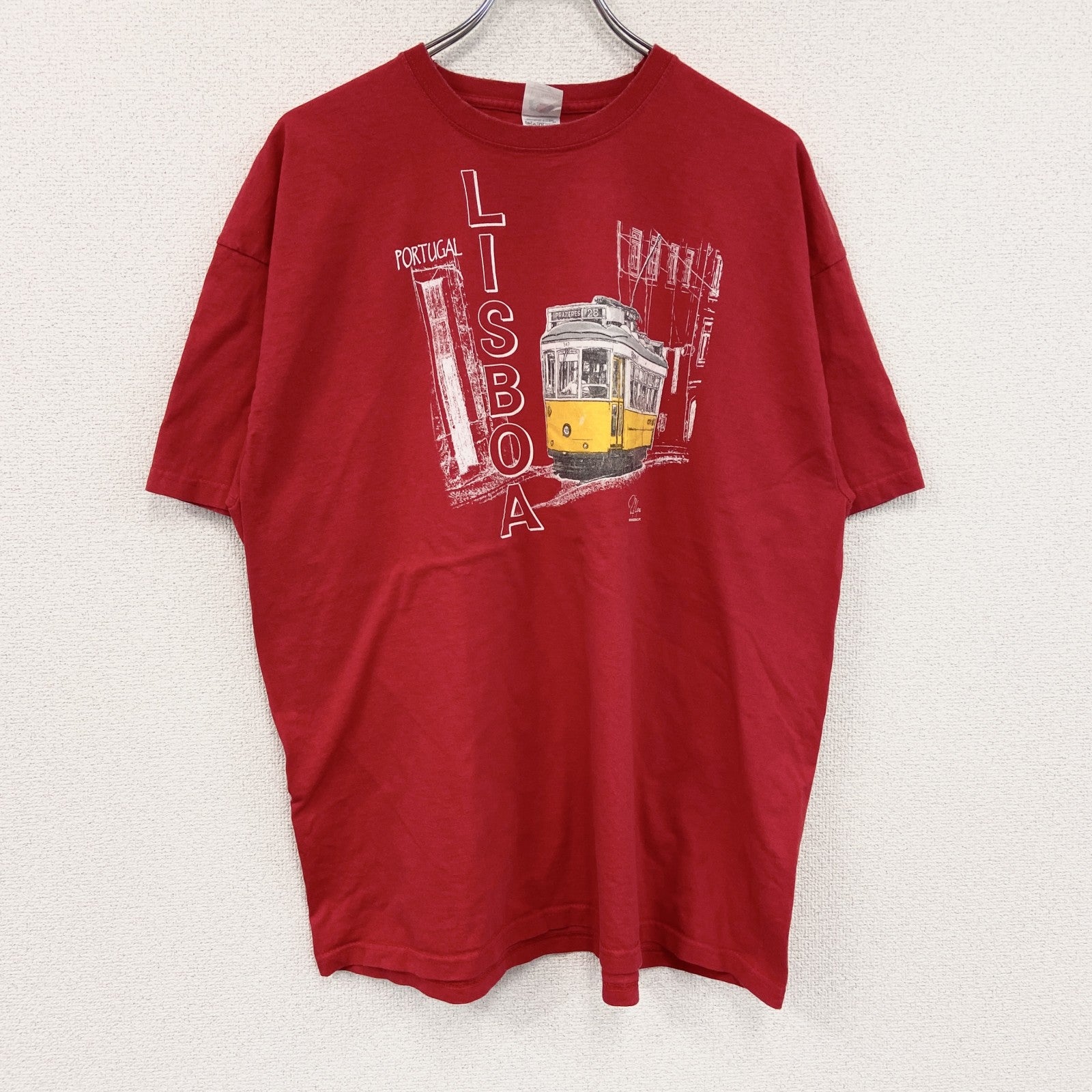 FRUIT OF THE LOOM　フルーツオブザルーム　半袖Tシャツ　スーベニアT　赤　レッド　2XLサイズ　古着