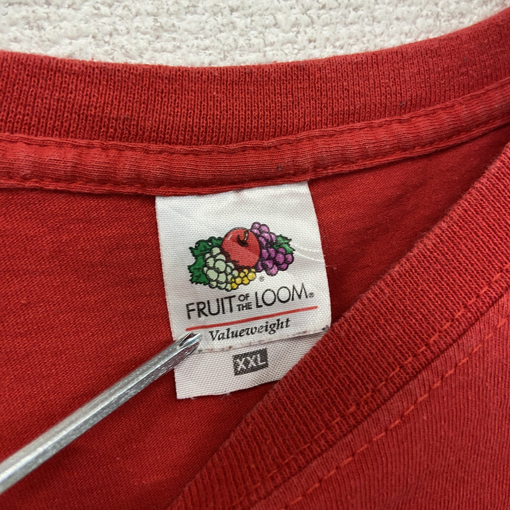FRUIT OF THE LOOM　フルーツオブザルーム　半袖Tシャツ　スーベニアT　赤　レッド　2XLサイズ　古着