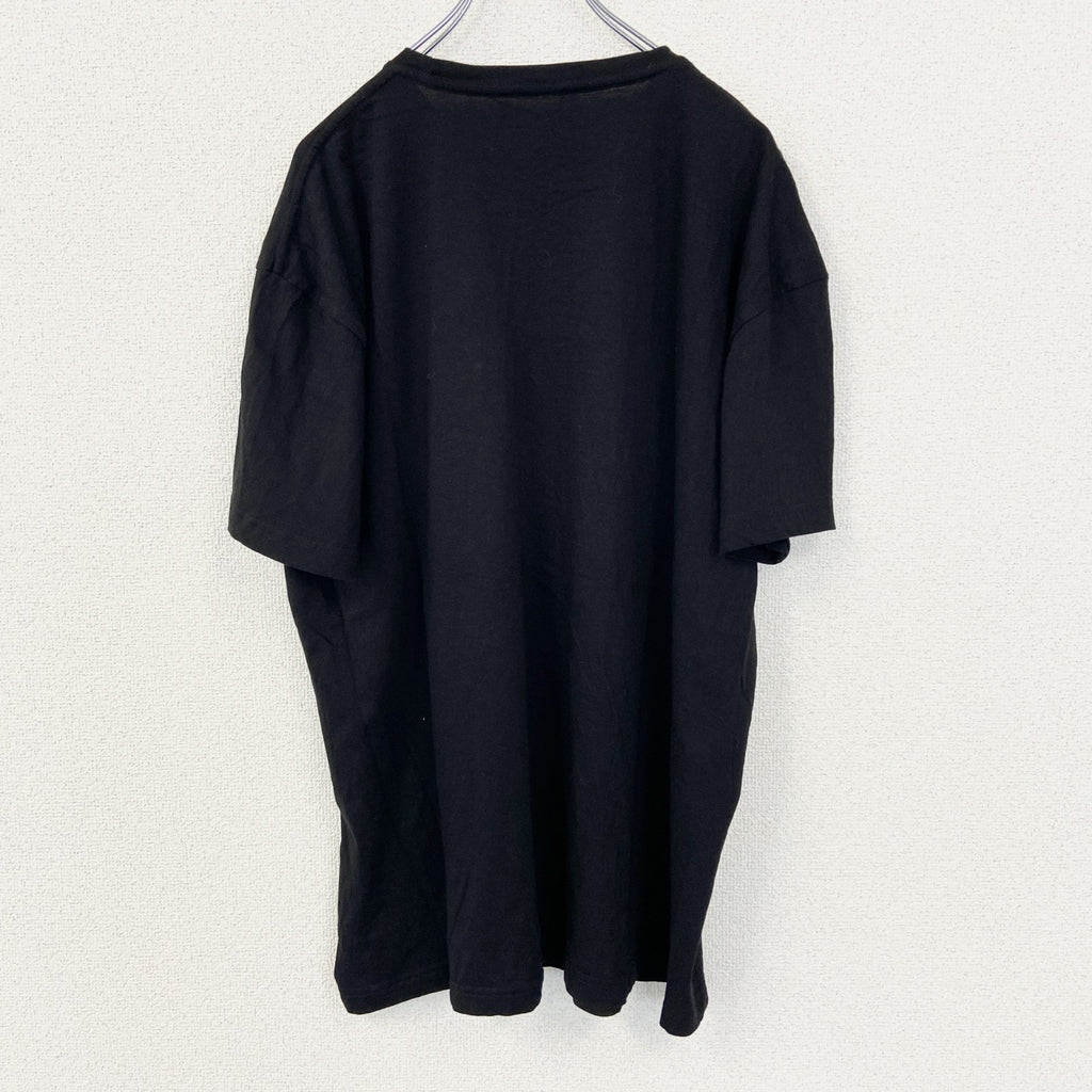 半袖音楽家プリントTシャツ　黒　ブラック　ニール ダイヤモンド　カジュアルデザイン　レトロ　クルーネック　XLサイズ　古着